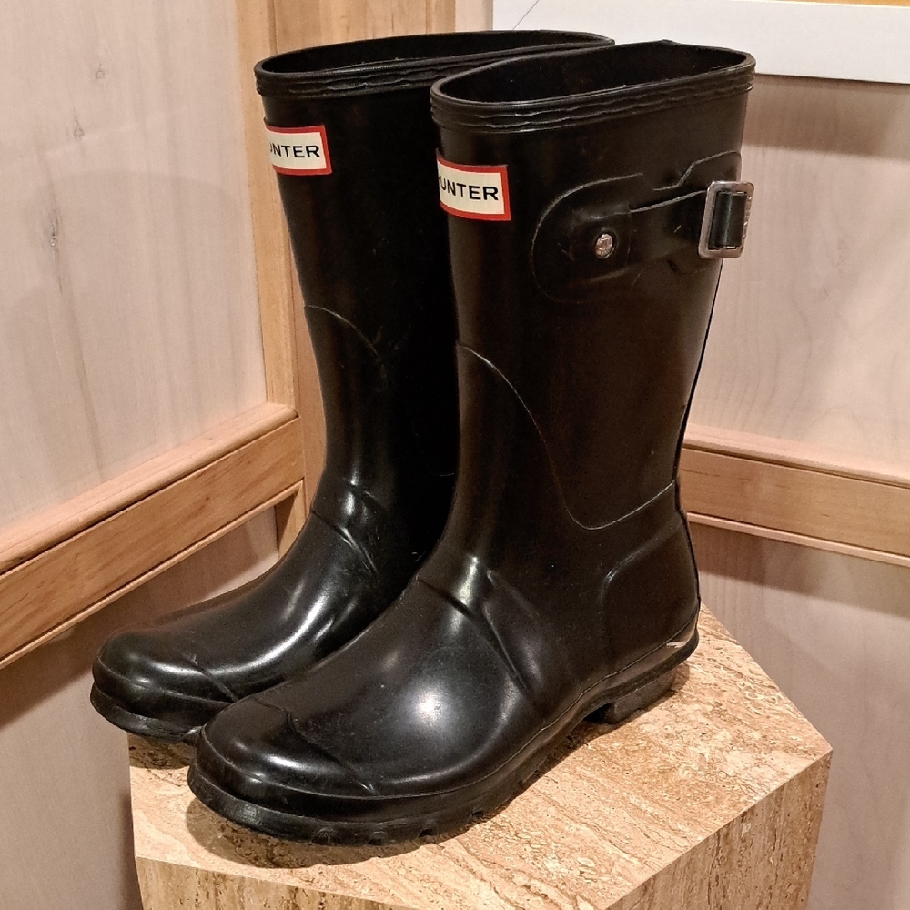 Hunter Classic Black Waterproof Boots EU 38 US 7 - Picture 2 of 7